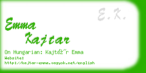 emma kajtar business card